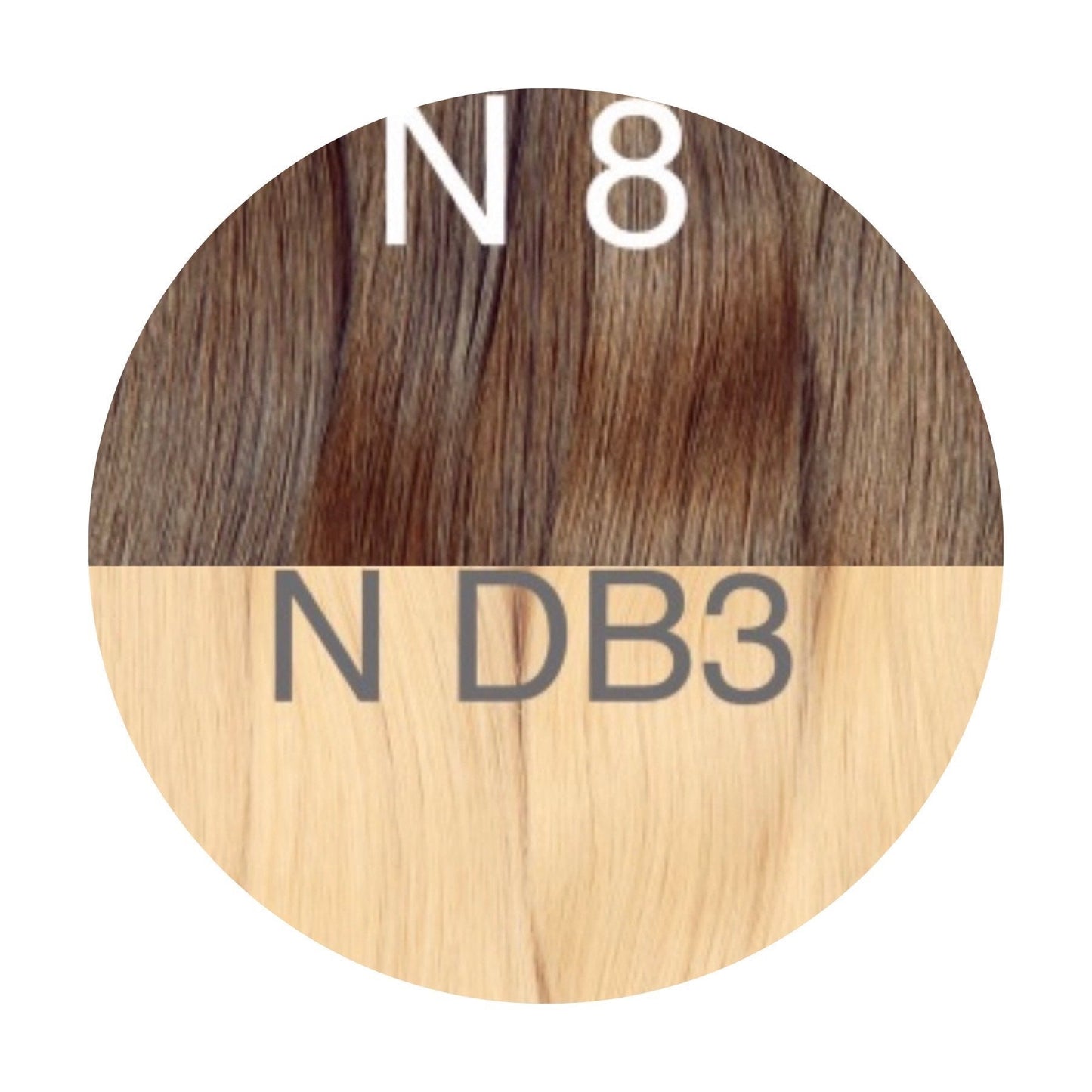 Machine Wefts / Bundles Color _8/DB3 GVA hair_One donor line.