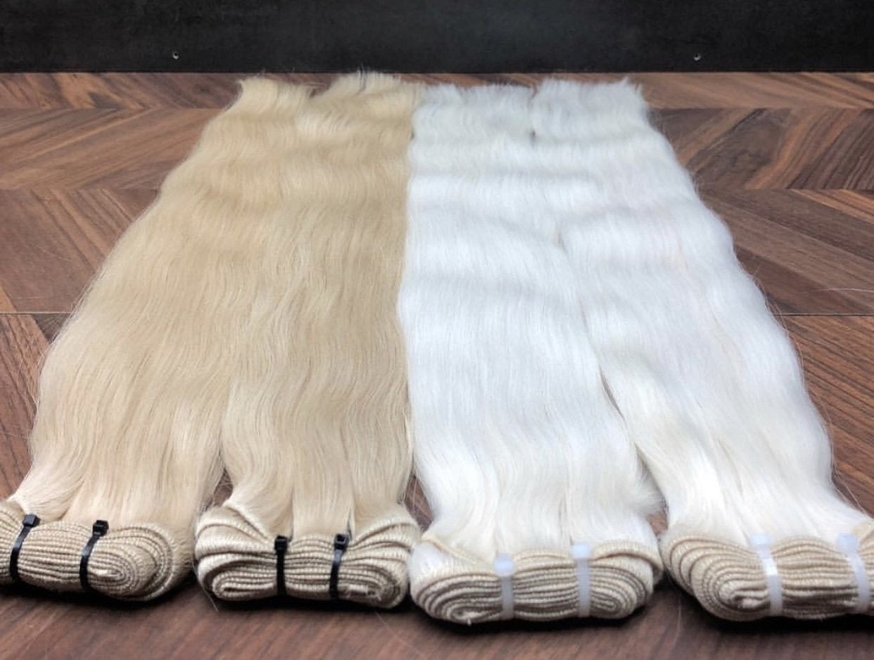 Machine Wefts / Bundles Color _10/24 GVA hair_One donor line.