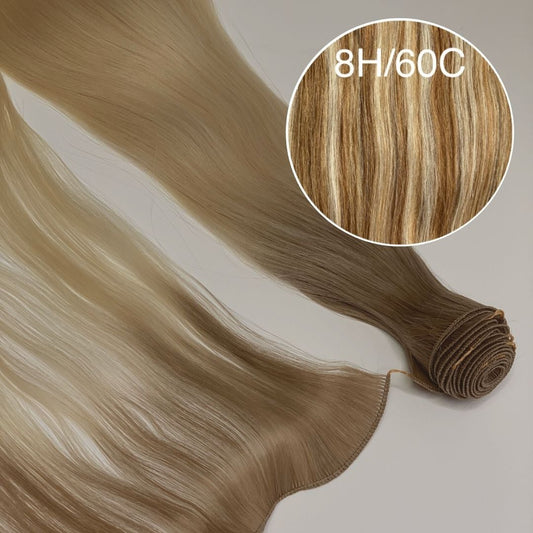 Hair Wefts Hand tied / Bundles Color _8H/60C GVA hair_Luxury line.