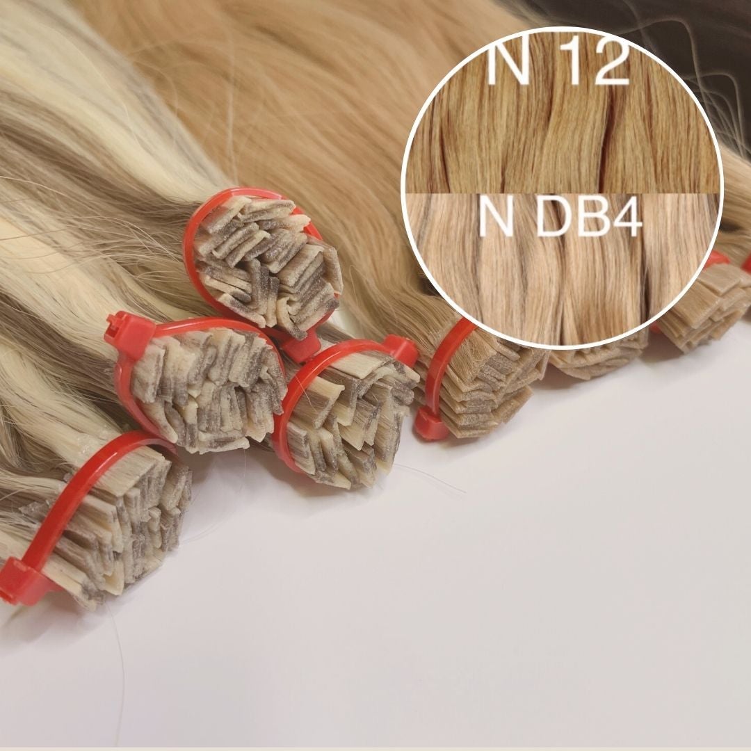 Hot Fusion, Flat Tip Color _12/DB4 GVA hair_One donor line.