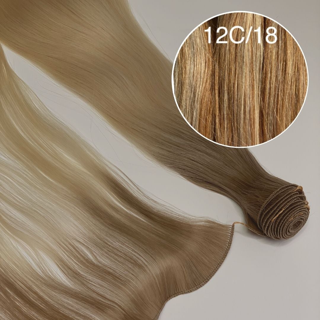 Hair Wefts Hand tied / Bundles Color _12C/18 GVA hair_Luxury line.