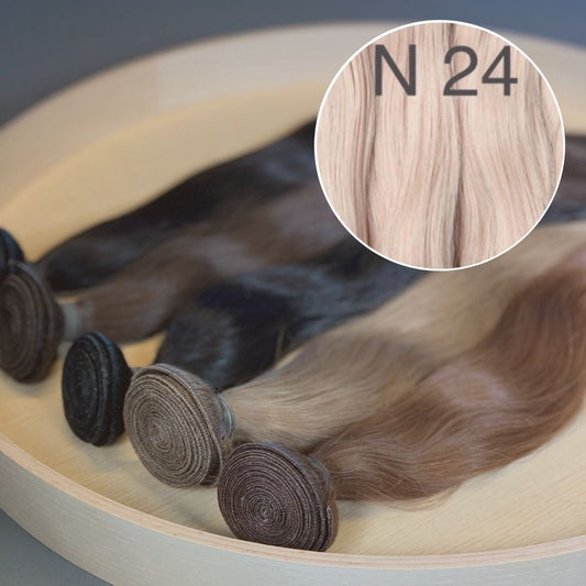 Machine Wefts / Bundles Color 24 GVA hair_One donor line.