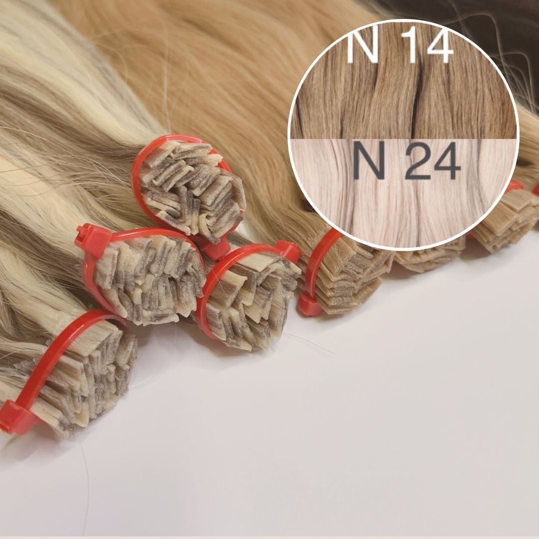 Hot Fusion, Flat Tip Color _14/24 GVA hair_One donor line.