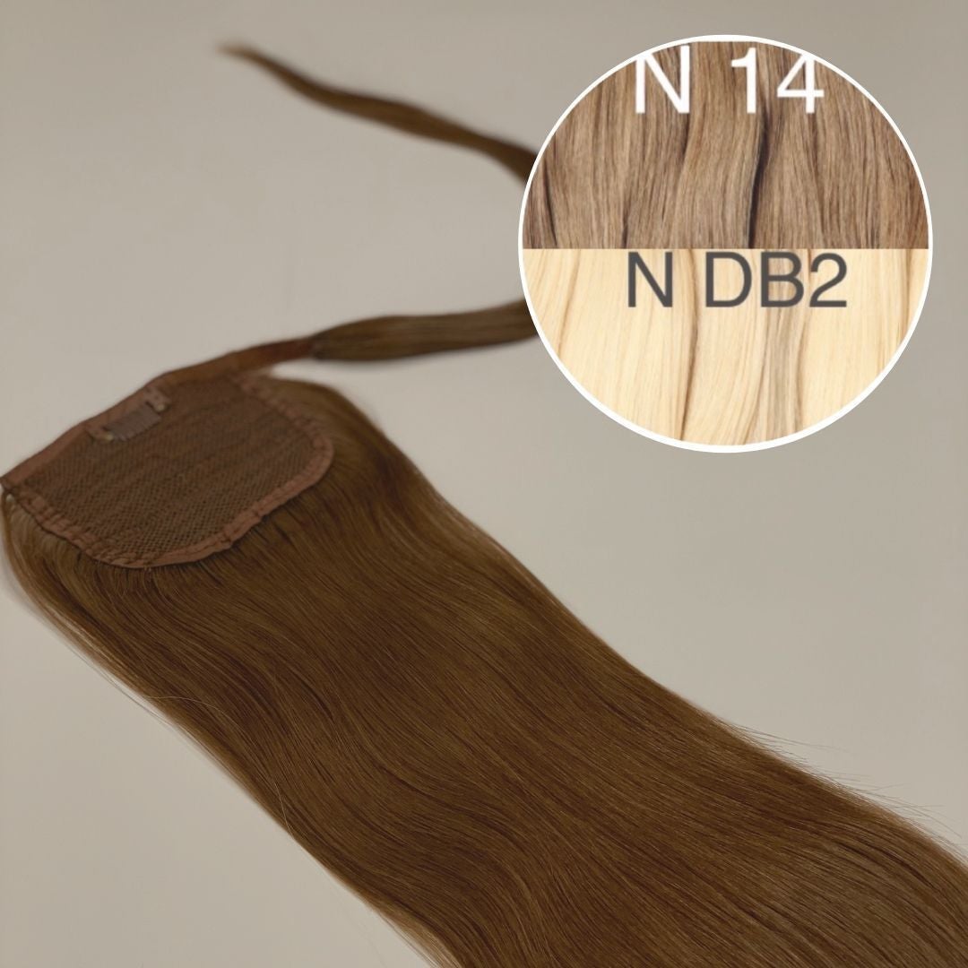 Hair Ponytail Color _14/DB2 GVA hair_One donor line.