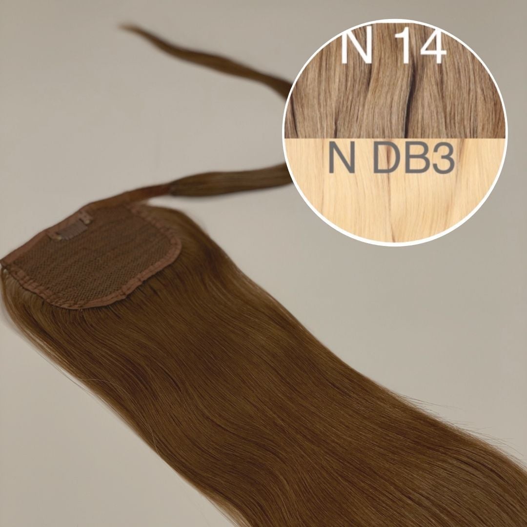 Hair Ponytail Color _14/DB3 GVA hair_One donor line.