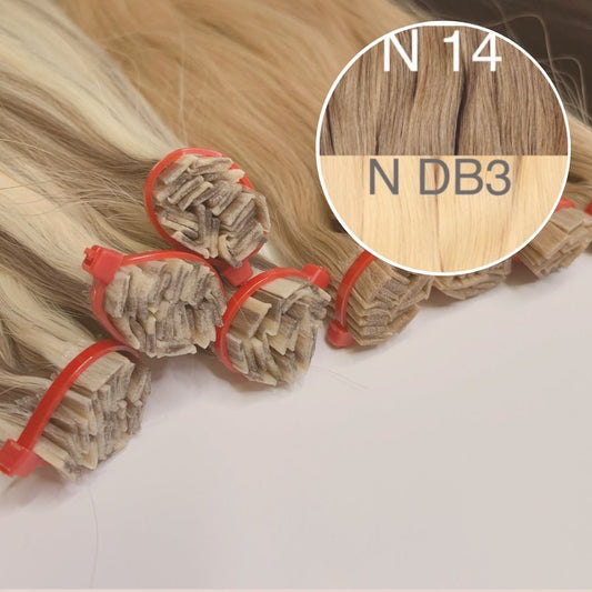 Hot Fusion, Flat Tip Color _14/DB3 GVA hair_One donor line.