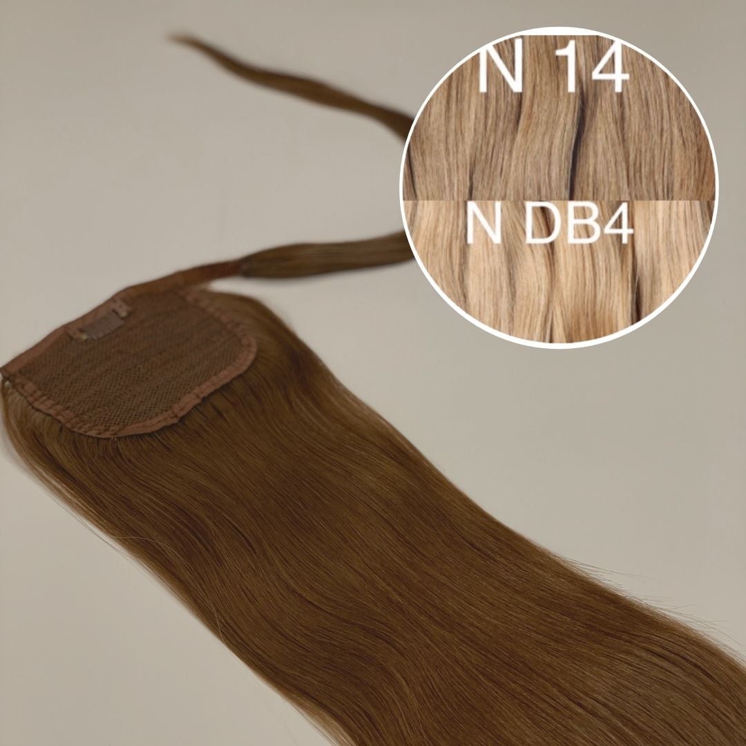 Hair Ponytail Color _14/DB4 GVA hair_One donor line.