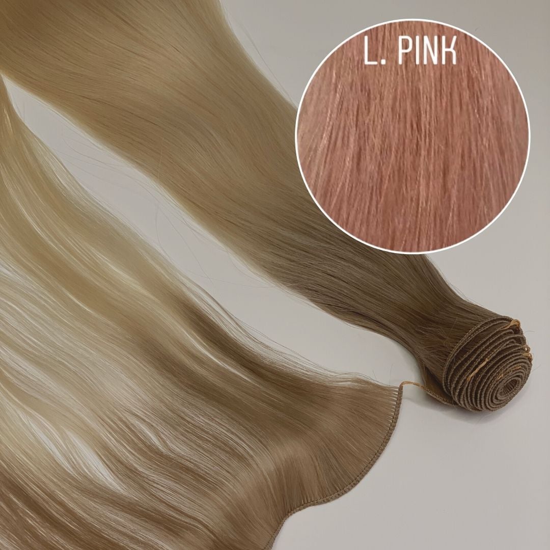 Hair Wefts Hand tied / Bundles Color L. PINK GVA hair_One donor line.