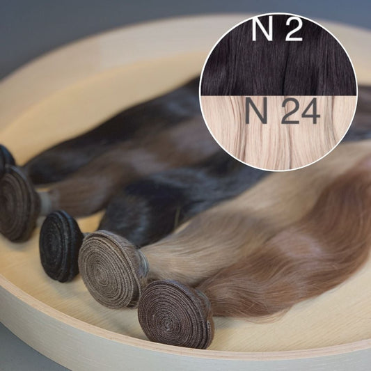 Machine Wefts / Bundles Color _2/24 GVA hair_One donor line.