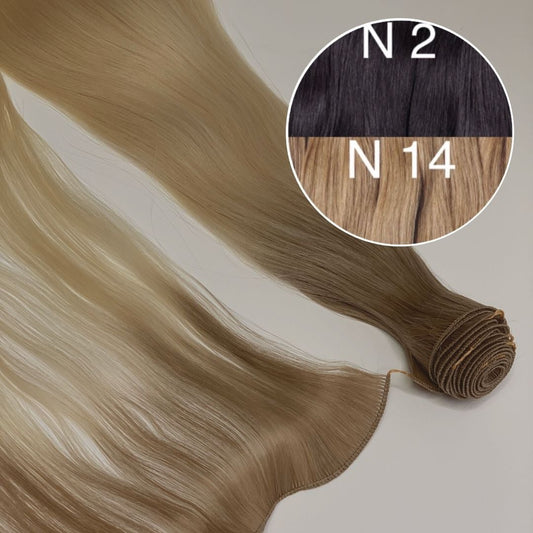 Hair Wefts Hand tied / Bundles Color _2/14 GVA hair_One donor line.