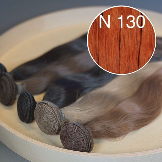 Machine Wefts / Bundles Color 130 GVA hair_One donor line.