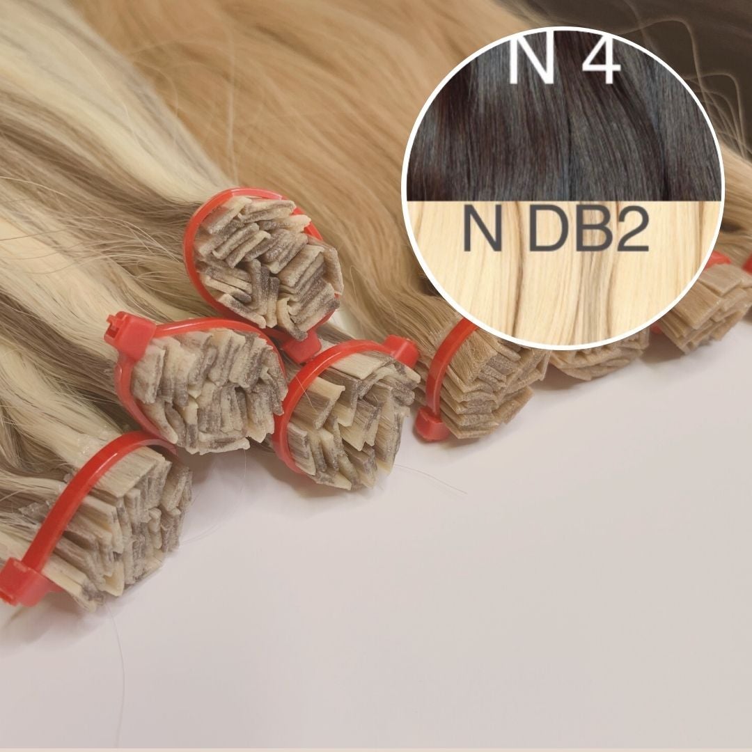 Hot Fusion, Flat Tip Color _4/DB2 GVA hair_One donor line.