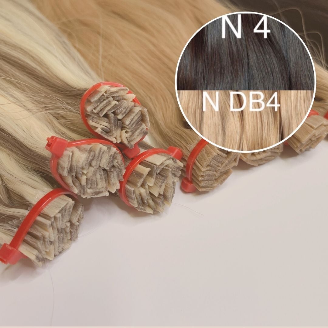 Hot Fusion, Flat Tip Color _4/DB4 GVA hair_One donor line.