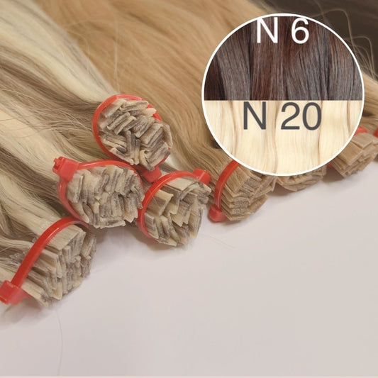 Hot Fusion, Flat Tip Color _6/20 GVA hair_One donor line.