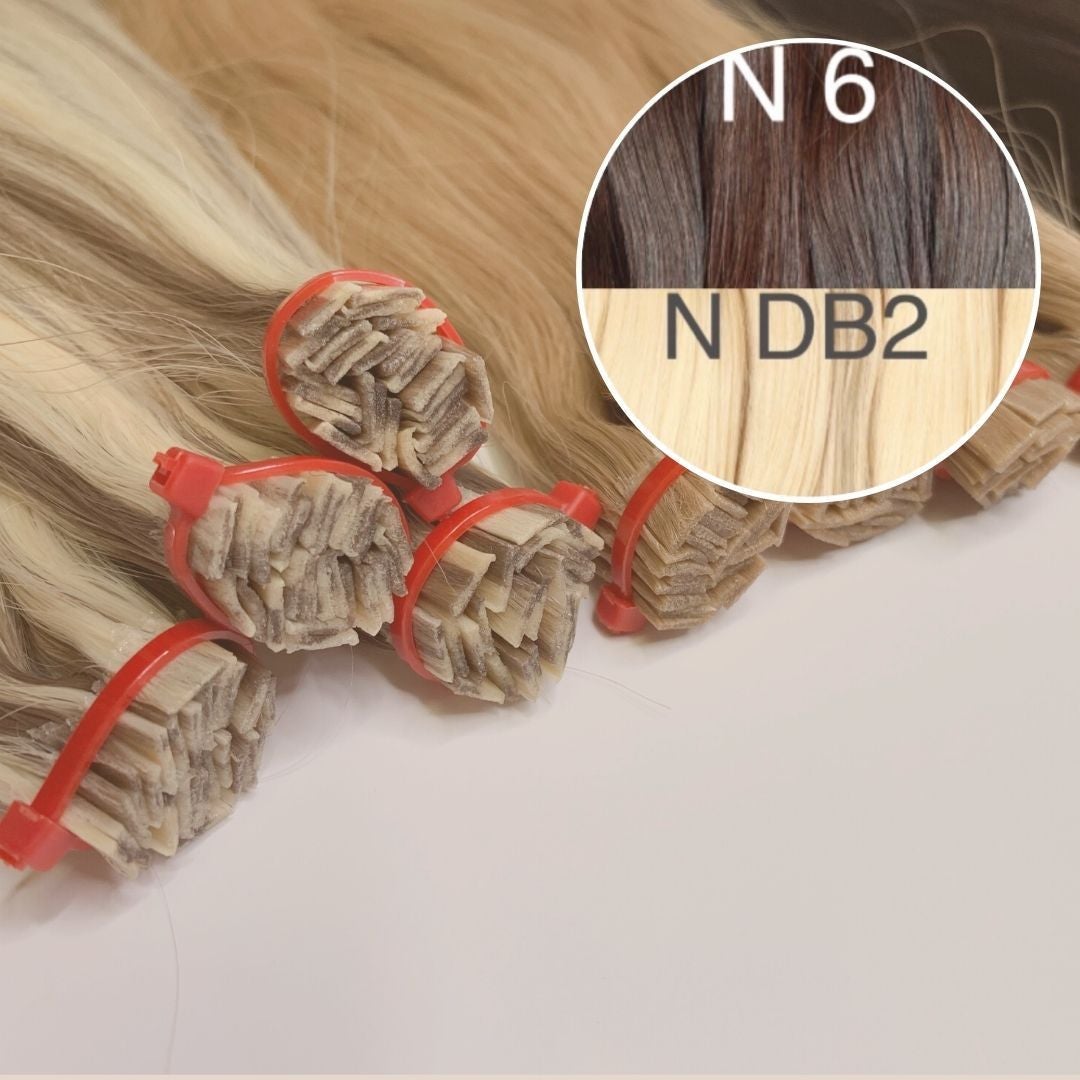 Hot Fusion, Flat Tip Color _6/DB2 GVA hair_One donor line.