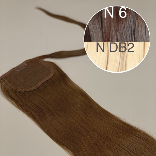 Hair Ponytail Color _6/DB2 GVA hair_One donor line.