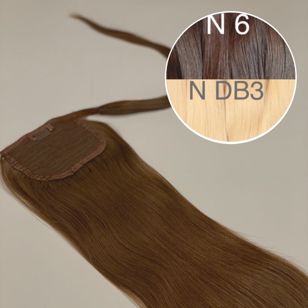 Hair Ponytail Color _6/DB3 GVA hair_One donor line.