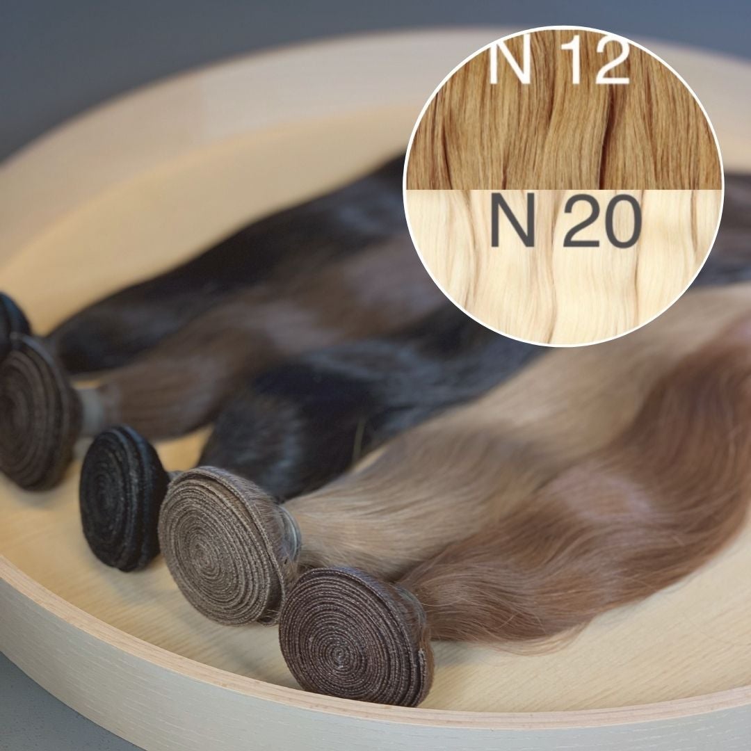 Machine Wefts / Bundles Color _12/20 GVA hair_One donor line.