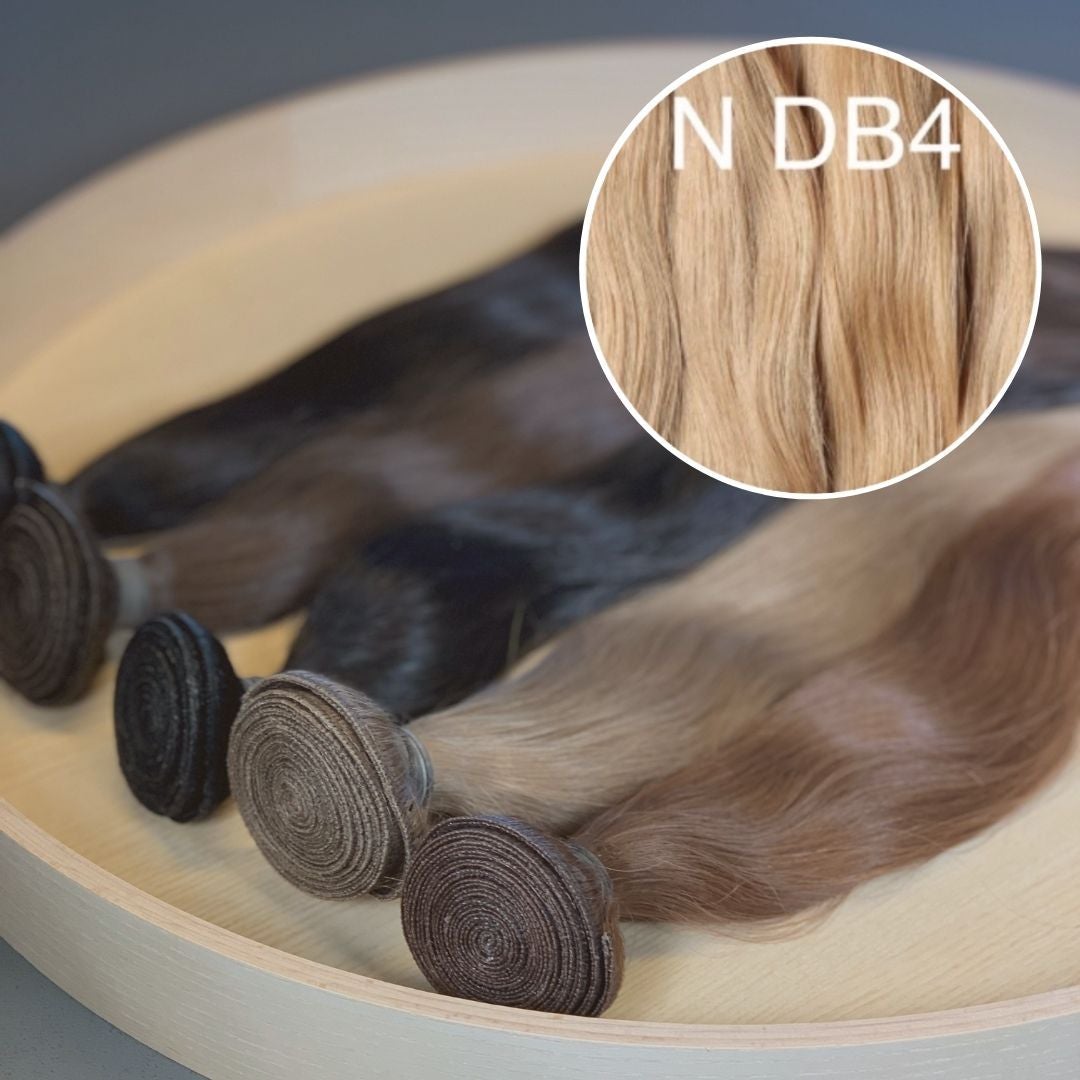 Machine Wefts / Bundles Color DB4 GVA hair_One donor line.