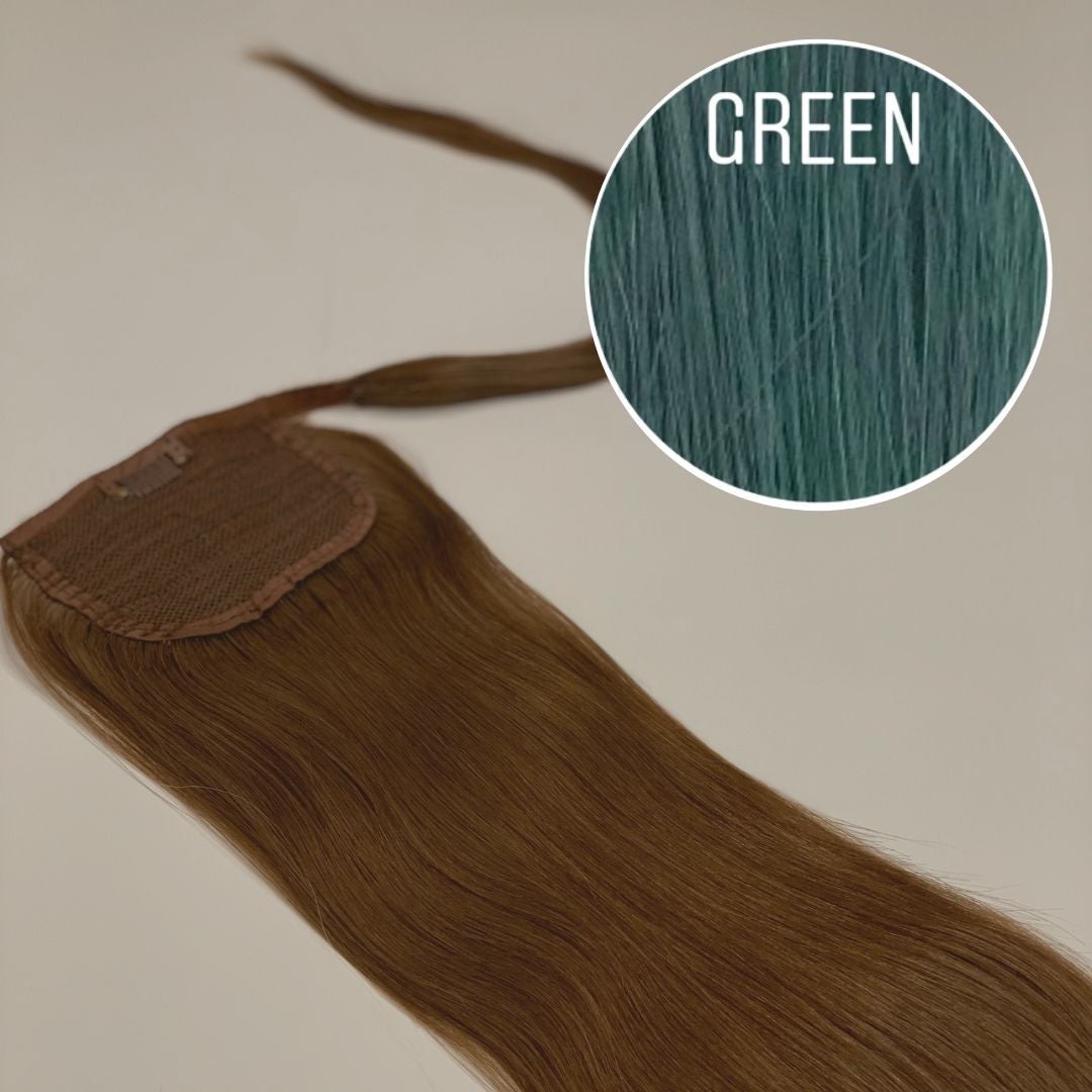 Hair Ponytail Color GREEN GVA hair_One donor line.