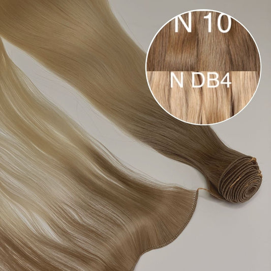 Hair Wefts Hand tied / Bundles Color _10/DB4 GVA hair_One donor line.