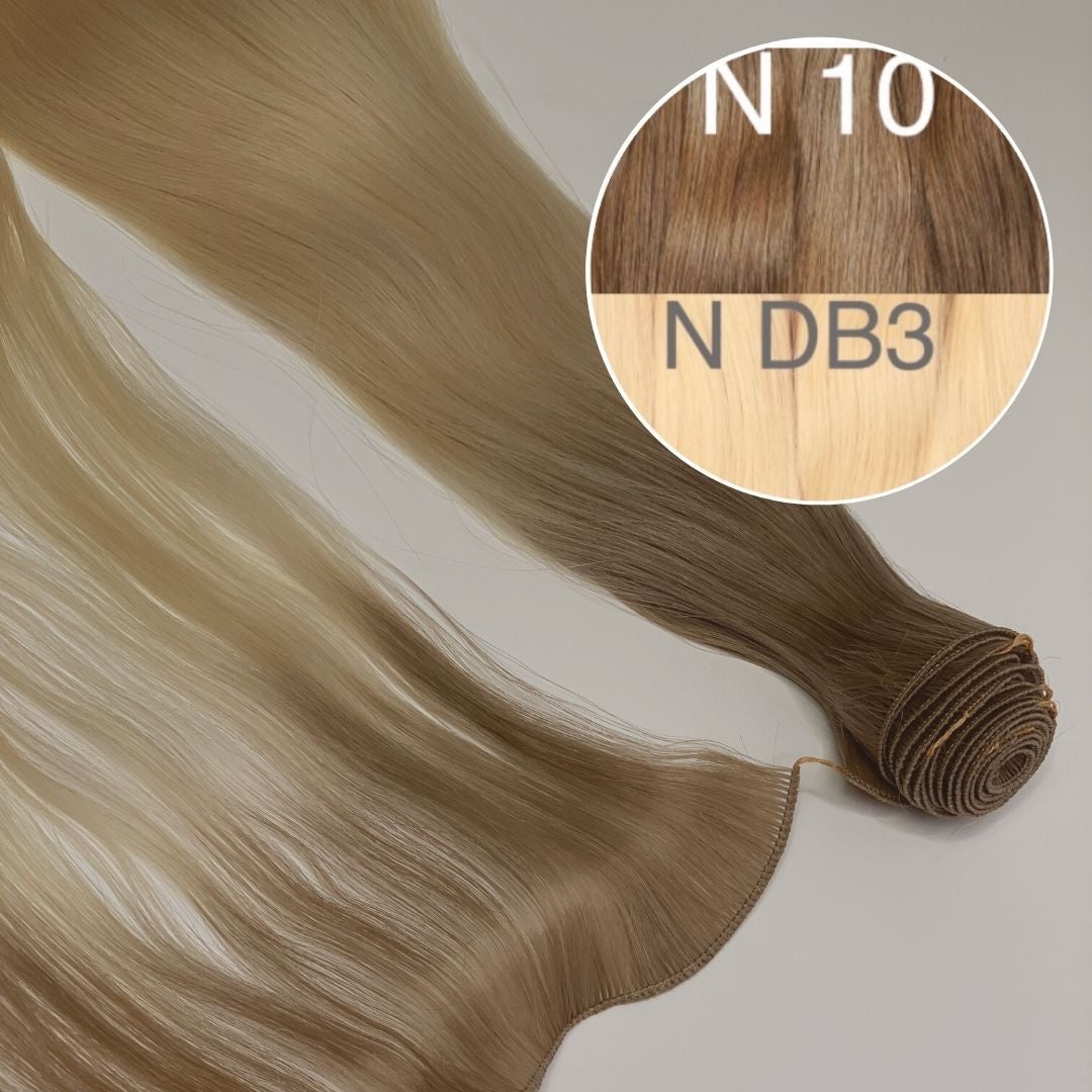 Hair Wefts Hand tied / Bundles Color _10/DB3 GVA hair_One donor line.