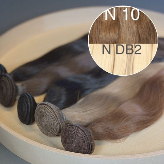 Machine Wefts / Bundles Color _10/DB2 GVA hair_One donor line.