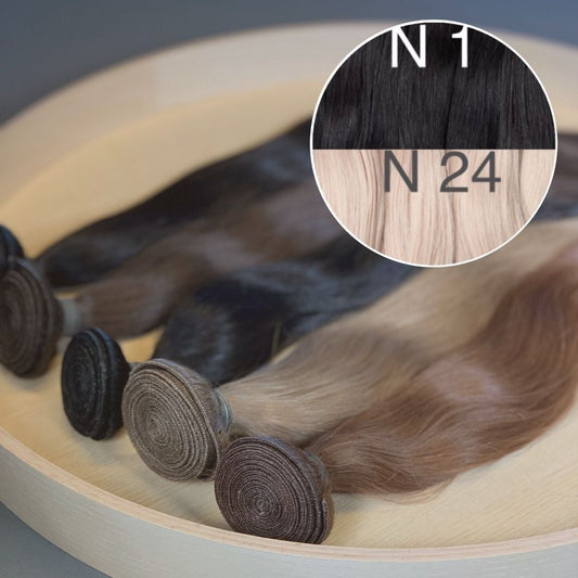 Machine Wefts / Bundles Color _1/24 GVA hair_One donor line.