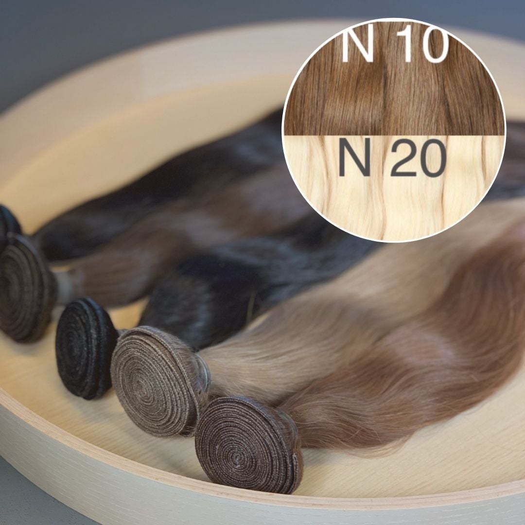 Machine Wefts / Bundles Color _10/20 GVA hair_One donor line.