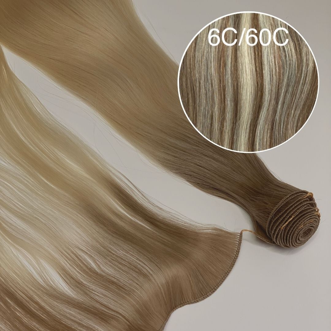 Hair Wefts Hand tied / Bundles Color _6C/60C GVA hair_Luxury line.