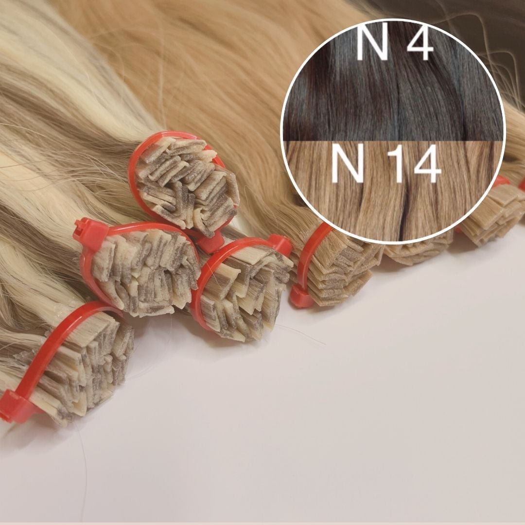 Hot Fusion, Flat Tip Color _4/14 GVA hair_One donor line.