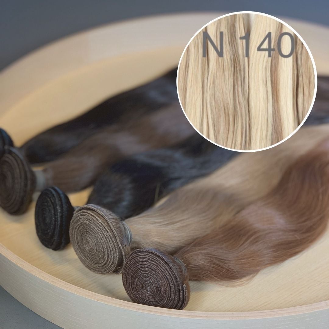 Machine Wefts / Bundles Color 140 GVA hair_One donor line.