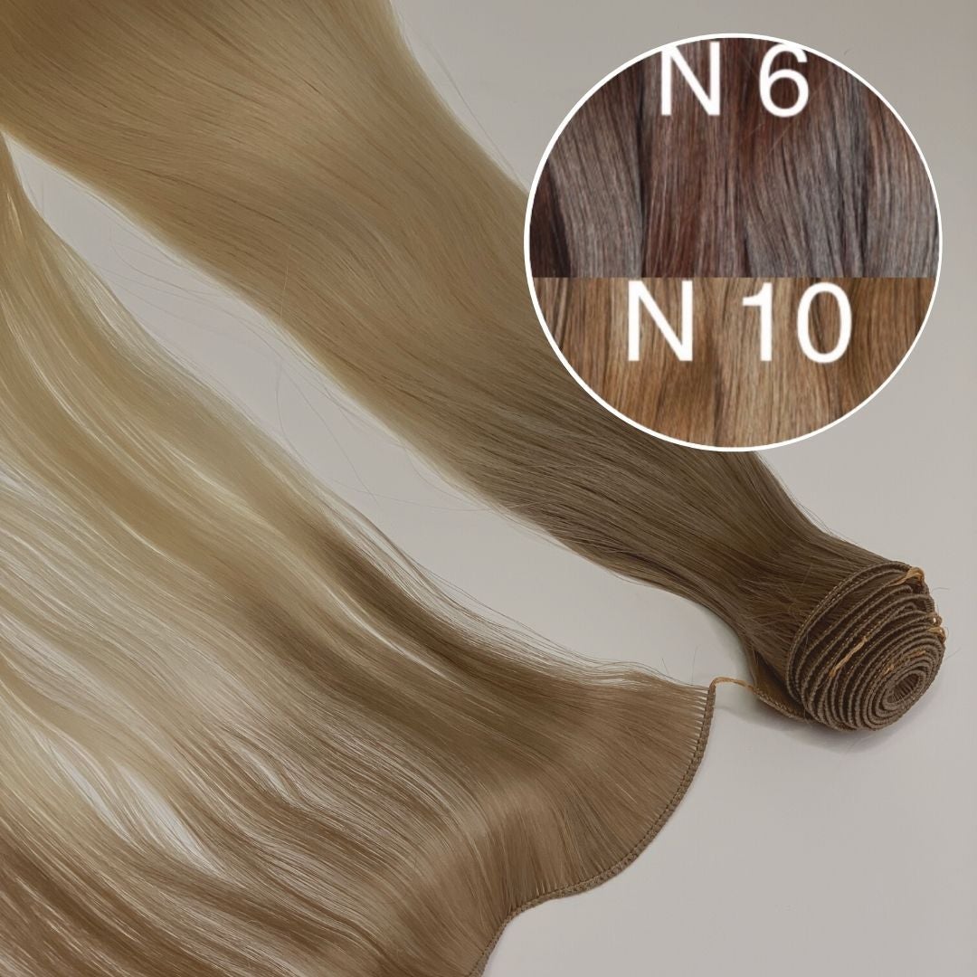 Hair Wefts Hand tied / Bundles Color _6/10 GVA hair_One donor line.