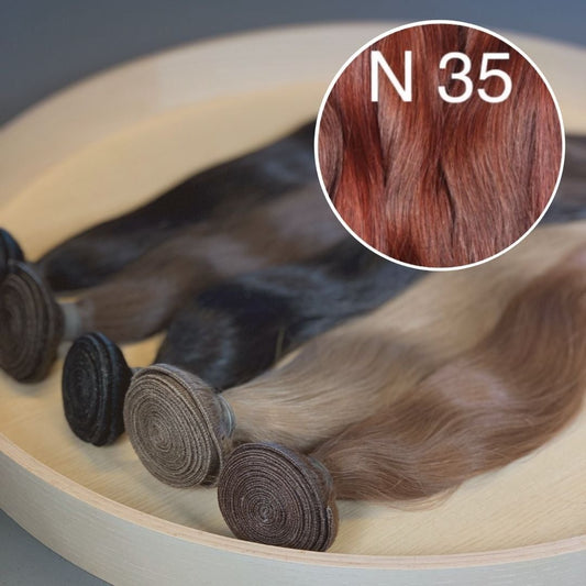 Machine Wefts / Bundles Color 35 GVA hair_One donor line.