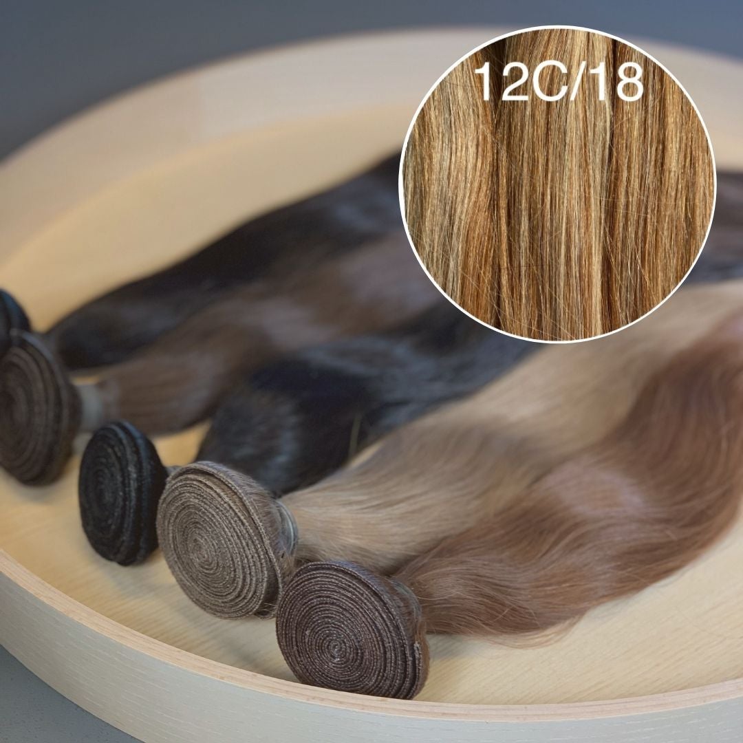 Machine Wefts / Bundles Color _12C/18 GVA hair_Luxury line.