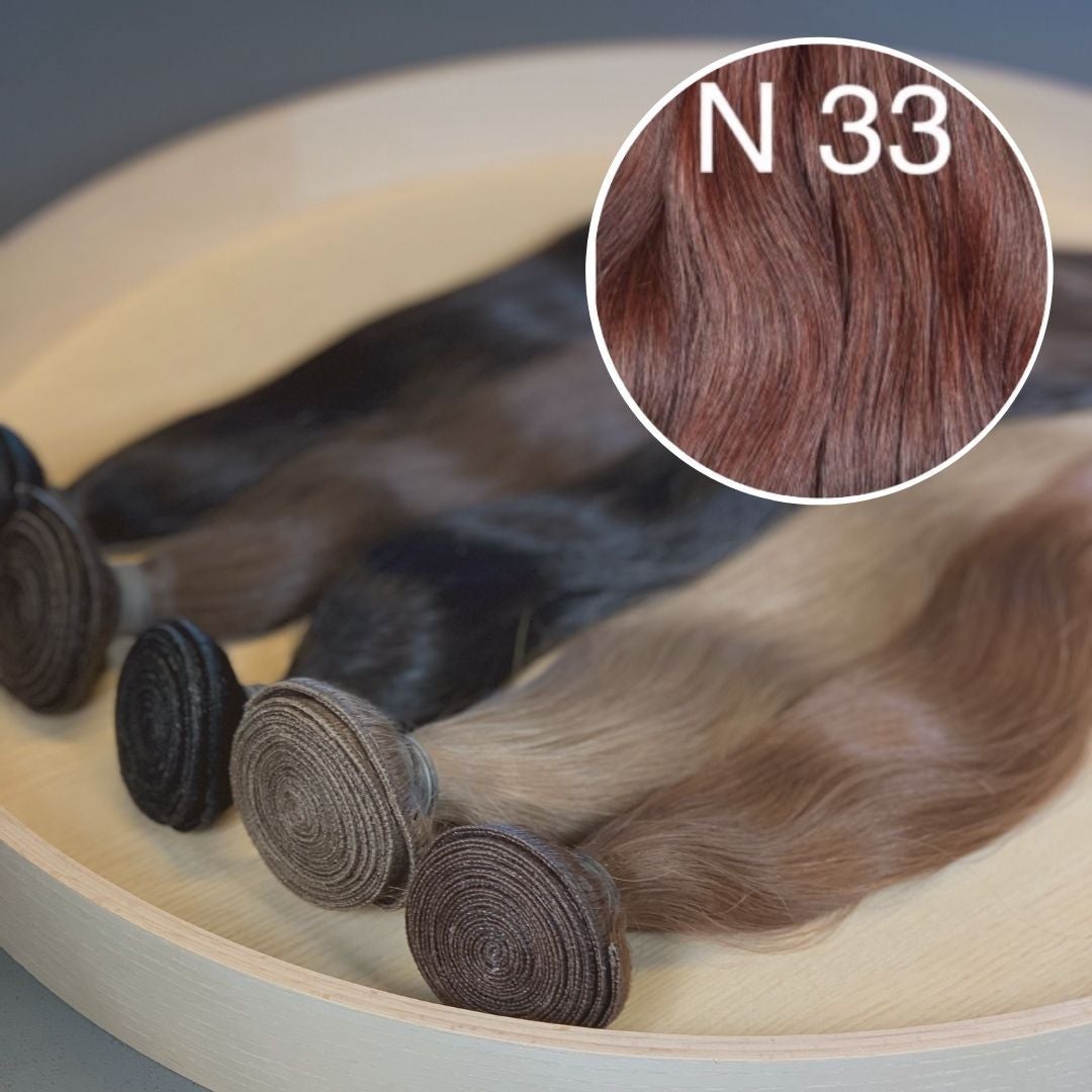 Machine Wefts / Bundles Color 33 GVA hair_One donor line.