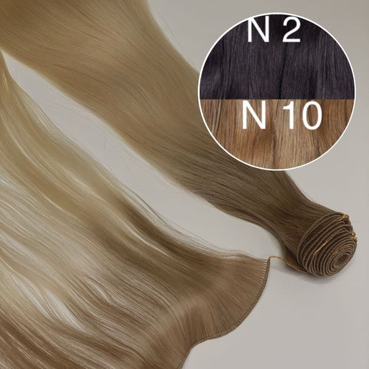 Hair Wefts Hand tied / Bundles Color _2/10 GVA hair_One donor line.