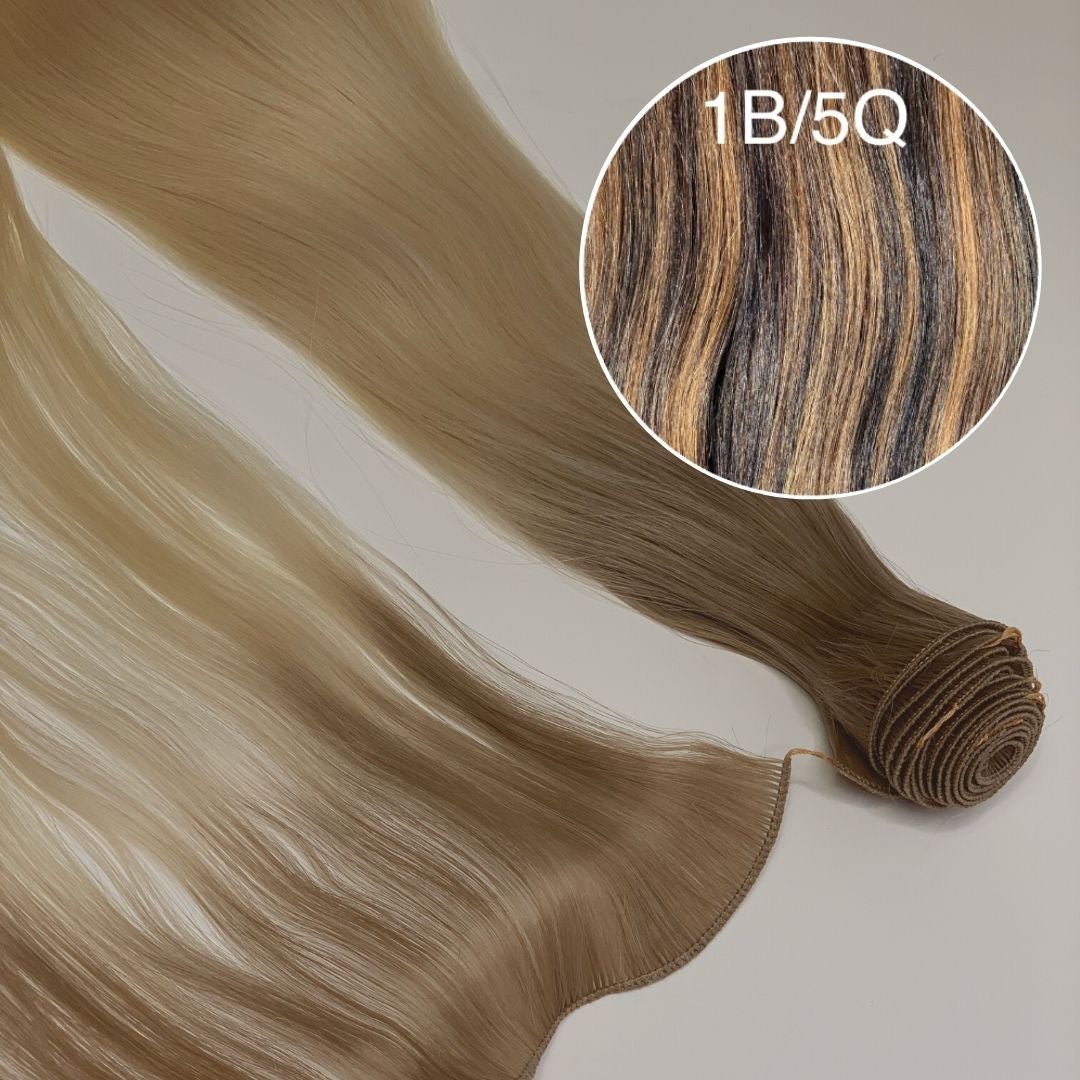 Hair Wefts Hand tied / Bundles Color _1B/5Q GVA hair_Luxury line.