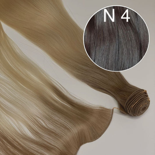 Hair Wefts Hand tied / Bundles Color 4 GVA hair_One donor line.