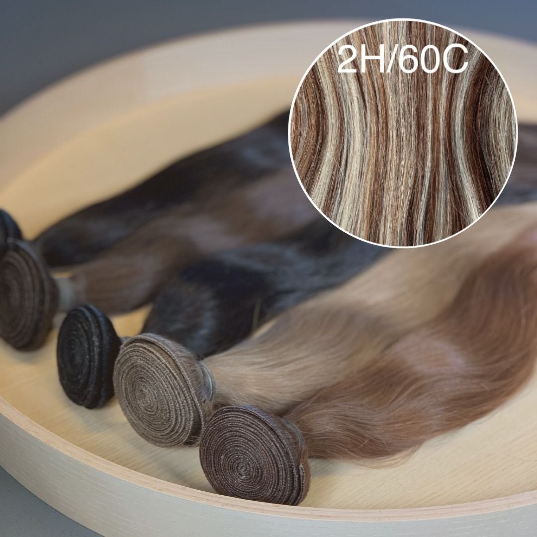 Machine Wefts / Bundles Color _2H/60C GVA hair_Luxury line.