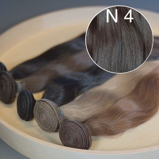 Machine Wefts / Bundles Color 4 GVA hair_One donor line.