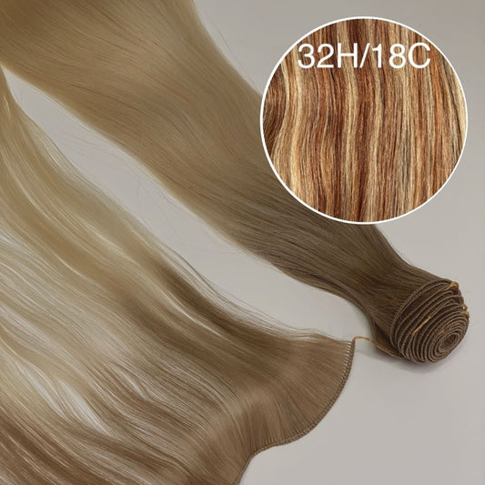 Hair Wefts Hand tied / Bundles Color _32H/18C GVA hair_Luxury line.