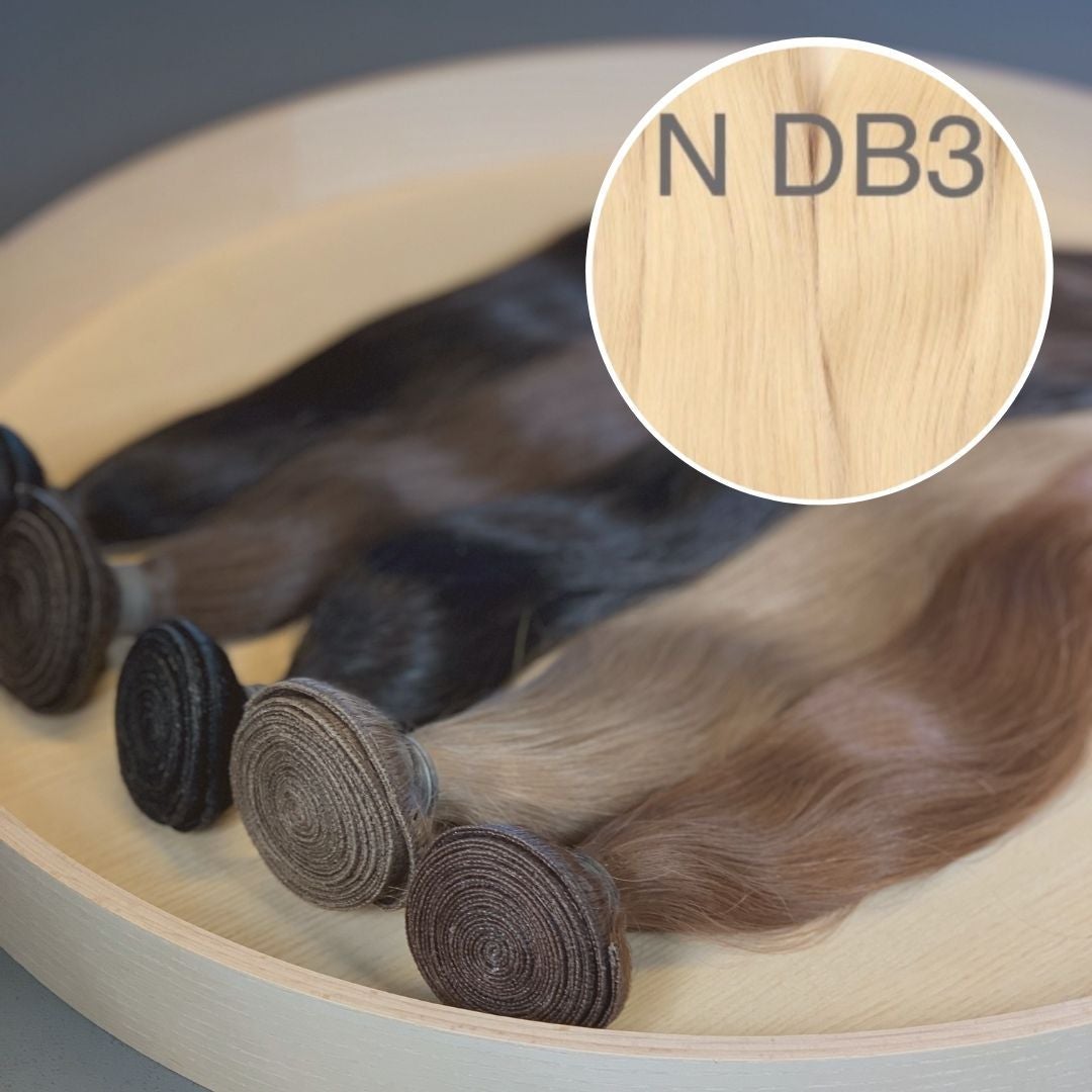 Machine Wefts / Bundles Color DB3 GVA hair_One donor line.