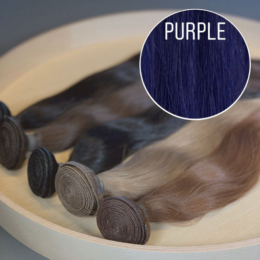 Machine Wefts / Bundles Color PURPLE GVA hair_One donor line.