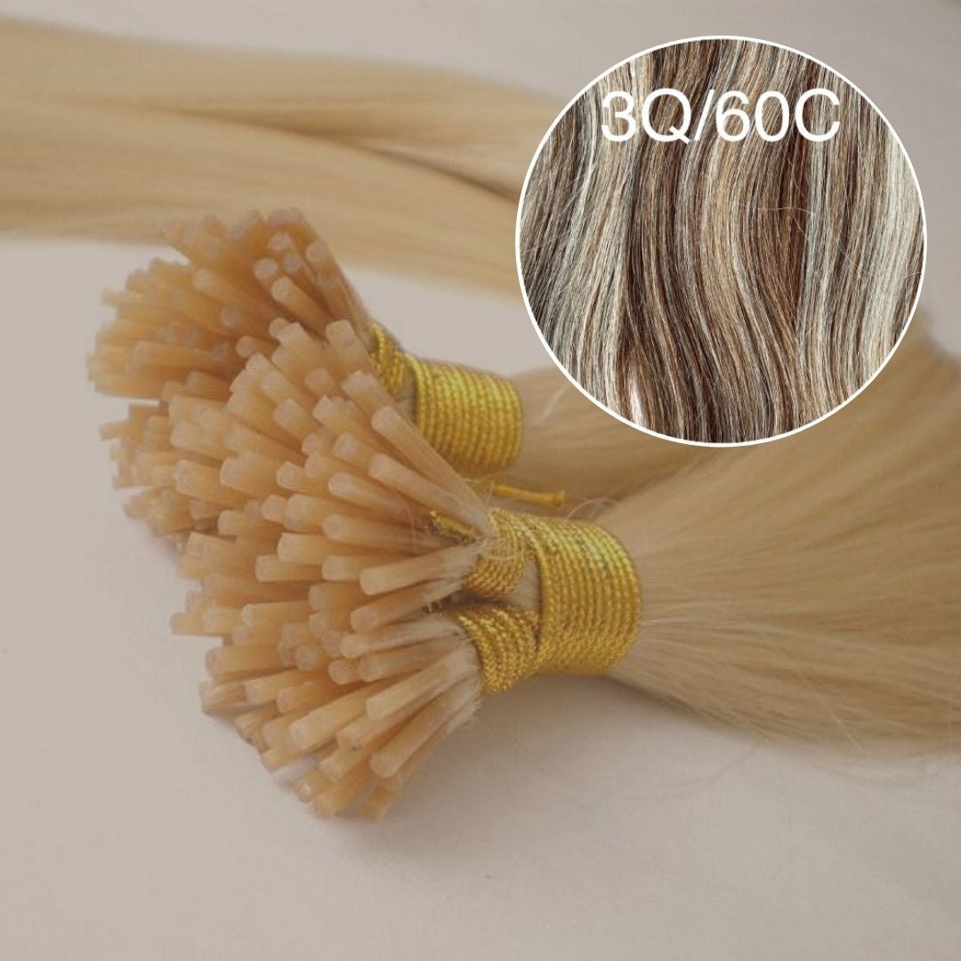 Micro links / I Tip Color _3Q/60C GVA hair_Luxury line.