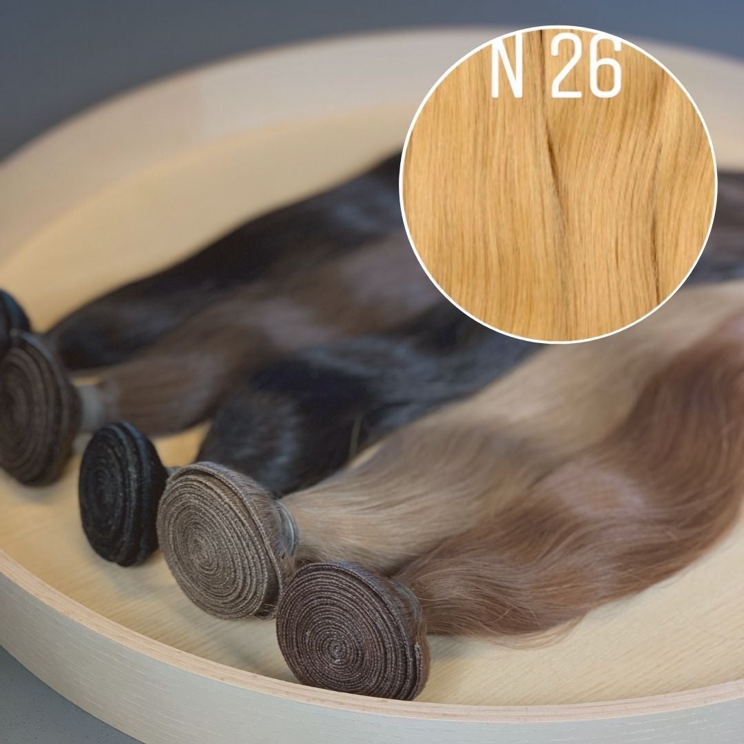 Machine Wefts / Bundles Color 26 GVA hair_One donor line.