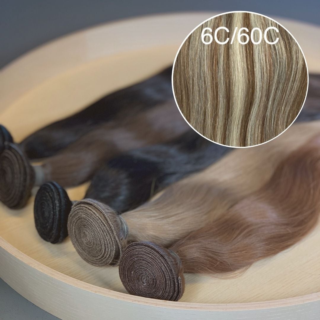 Machine Wefts / Bundles Color _6C/60C GVA hair_Luxury line.