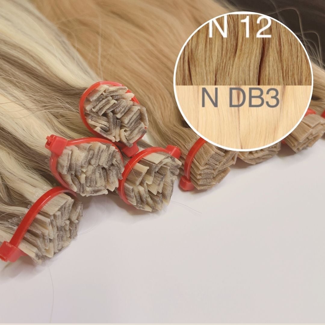 Hot Fusion, Flat Tip Color _12/DB3 GVA hair_One donor line.