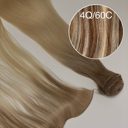 Hair Wefts Hand tied / Bundles Color _4Q/60C  GVA hair_Luxury line.