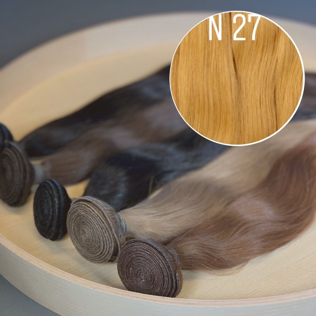 Machine Wefts / Bundles Color 27 GVA hair_One donor line.